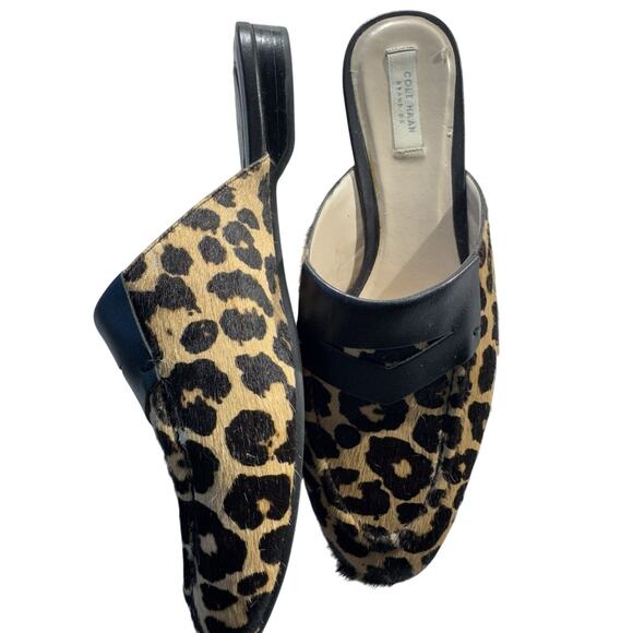 Cole Haan Shoes - Cole Haan Women's 7.5 Piper Leopard Print Calf Hair Mules Elegant Wedding Guest